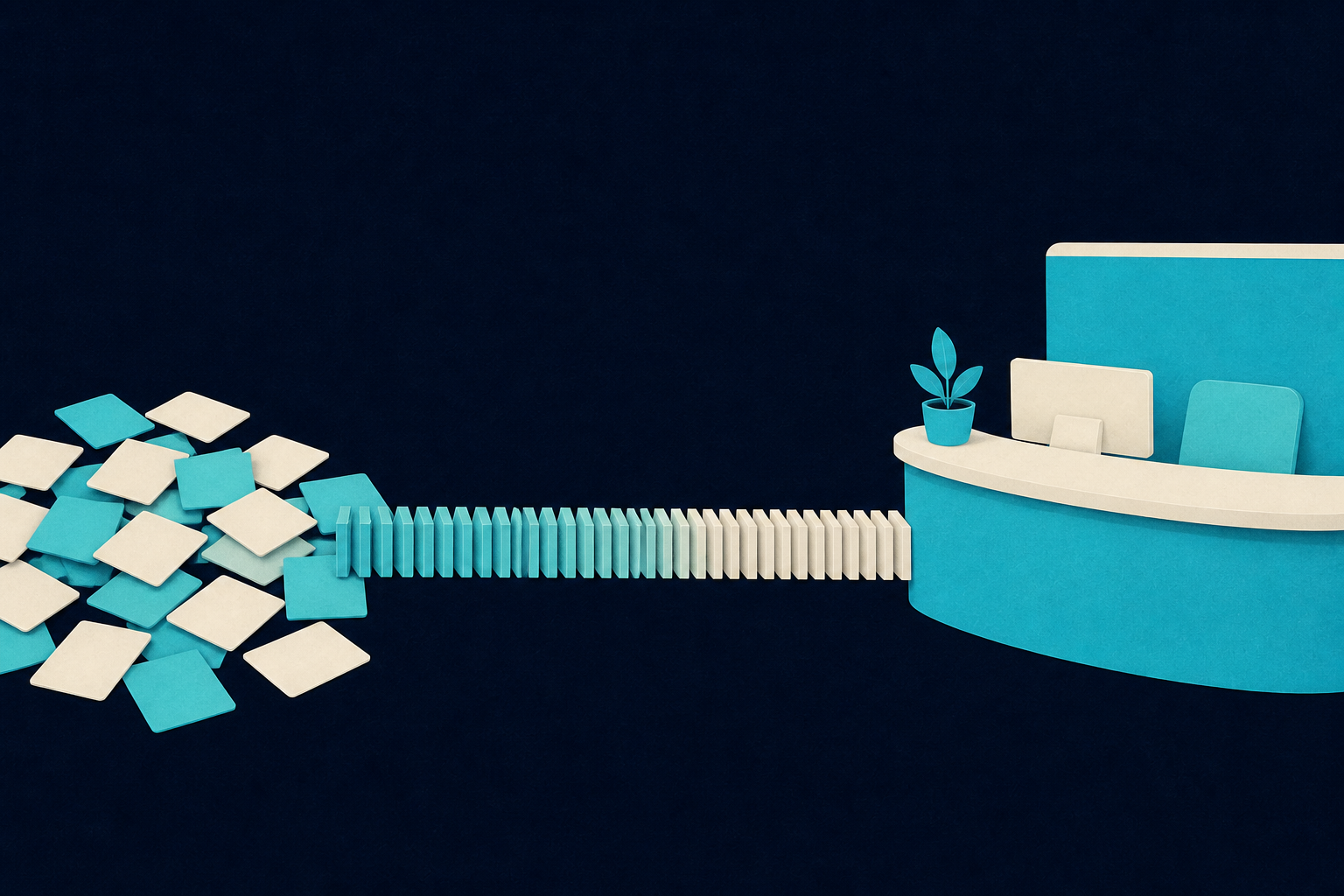 A visual metaphor for informal leads shrinking and patient demand being redirected into official acquisition channels.