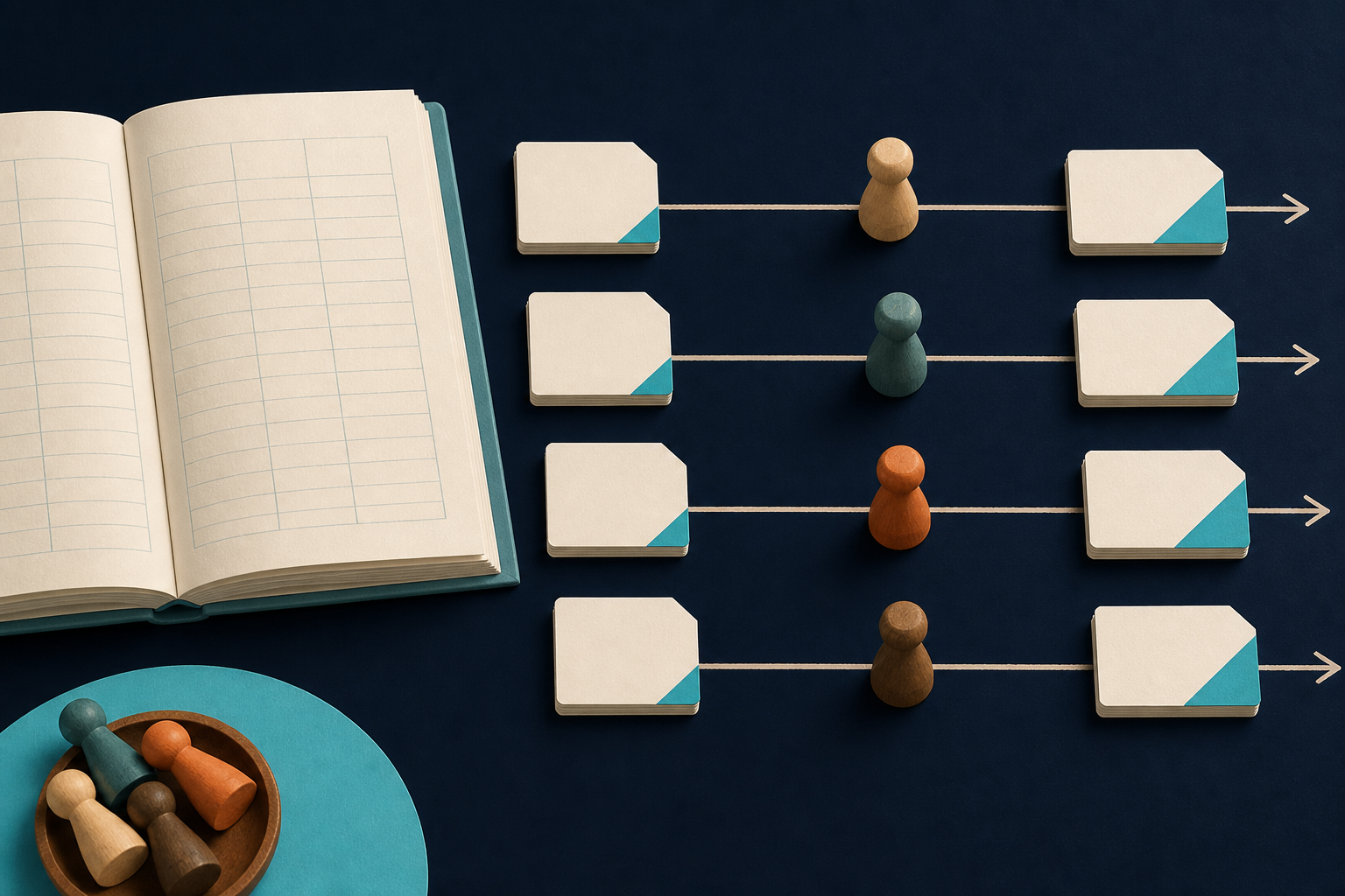 The visual represents how public statistics and internal funnel data must be read together to reveal strategic priorities.