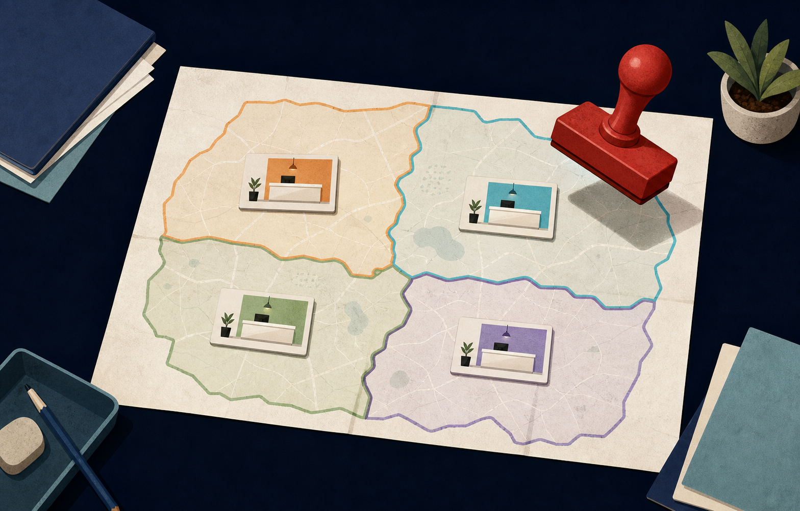 A conceptual map showing that the permissible boundaries of medical advertising differ by market.