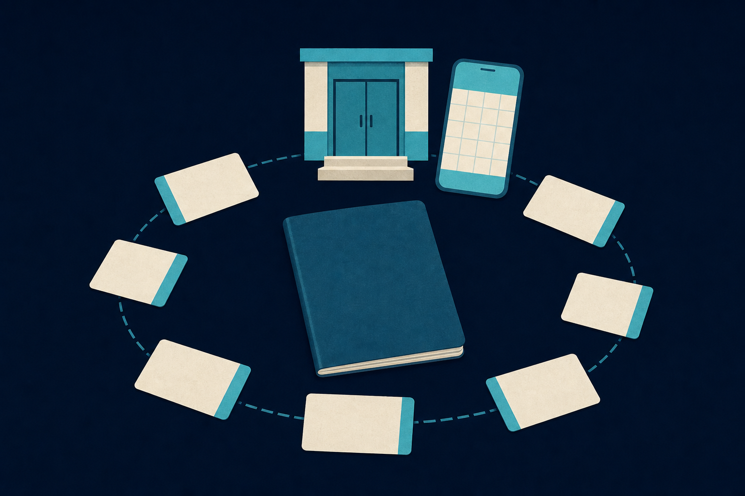 This visual shows the re-entry path from a first visit into saved intent, renewed inquiry, and resumed booking consideration.