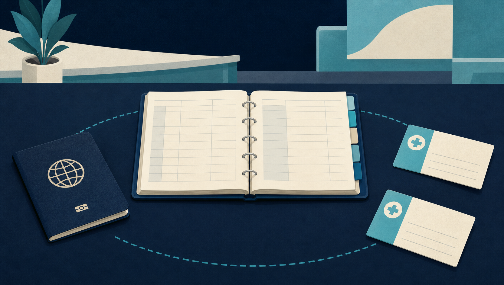 The visual represents how patient records and post-return contact points become the basis for repeat revenue and referral flow.